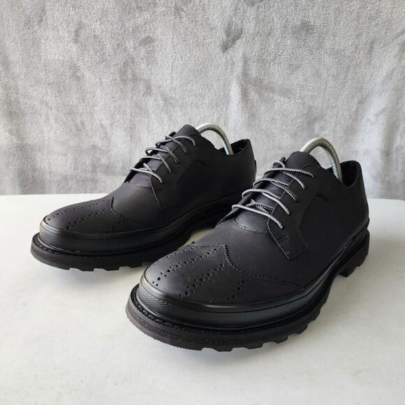 Sorel Waterproof Shoes Mens Size 9.5 Black Leather Wingtip Oxford Madson - Picture 5 of 12